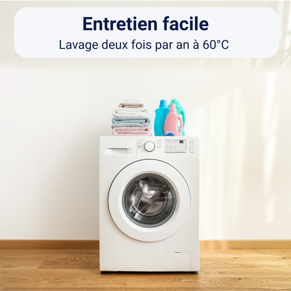 Housse anti-punaises de lit Bed-Secure® lavable à 60°C pour un entretien facile et hygiénique