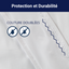 Housse anti-punaises de lit avec coutures doublées pour plus de protection et de durabilité.