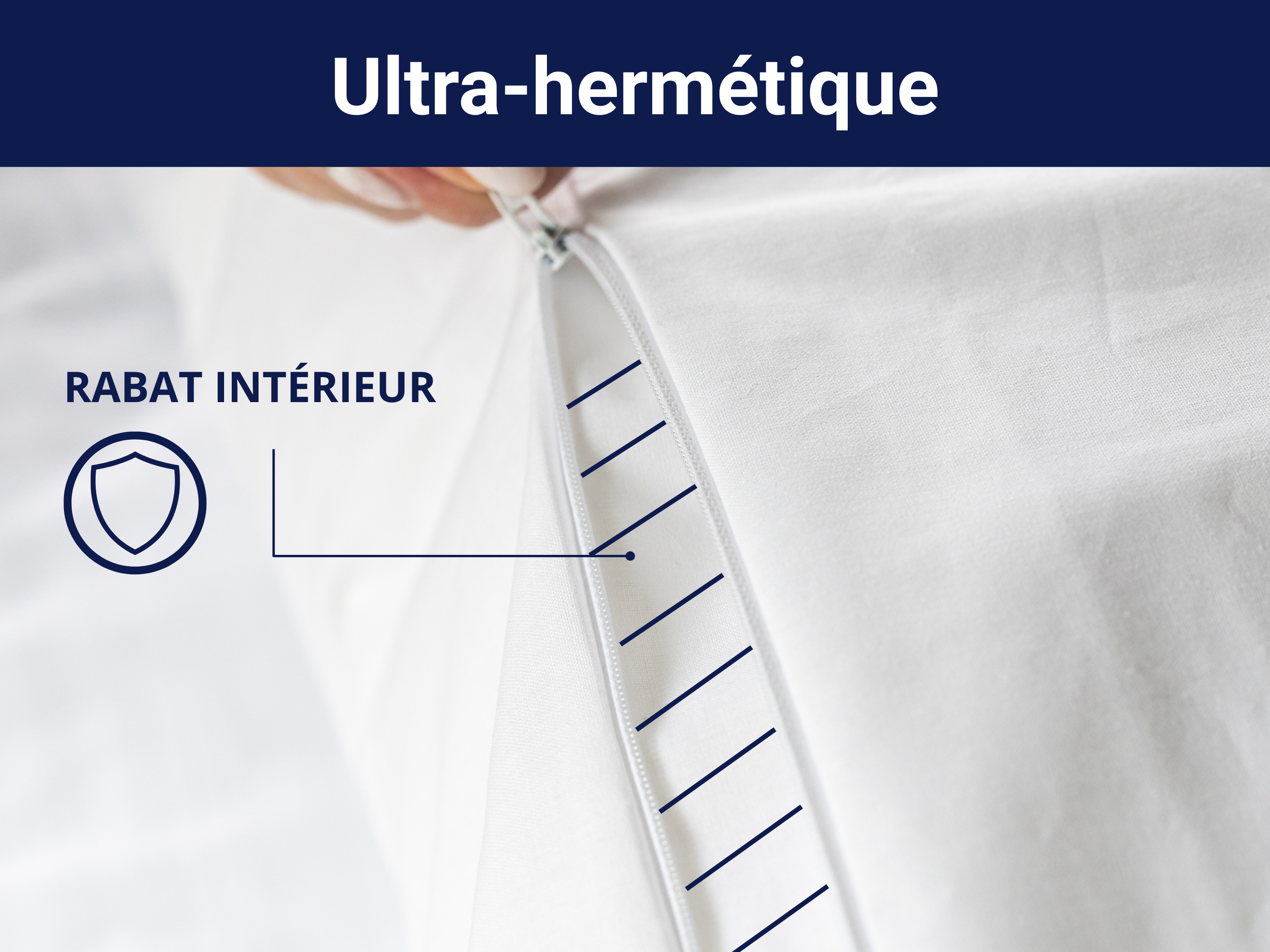 Housse anti-punaises de lit avec rabat intérieur, ultra-hermétique.
